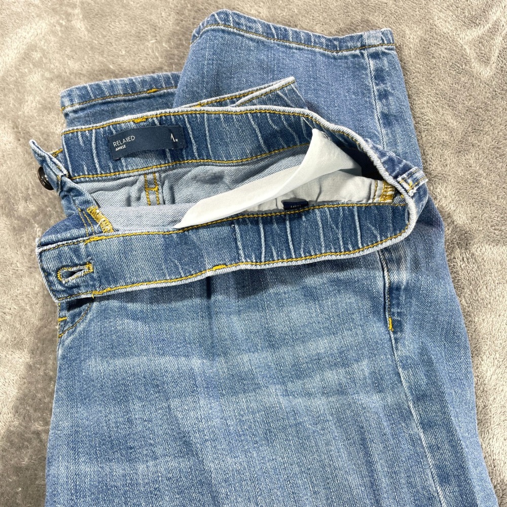 Gap Relaxed Ankle Jeans Womens 14R Blue Medium Wash Elastic Waist‎ Denim